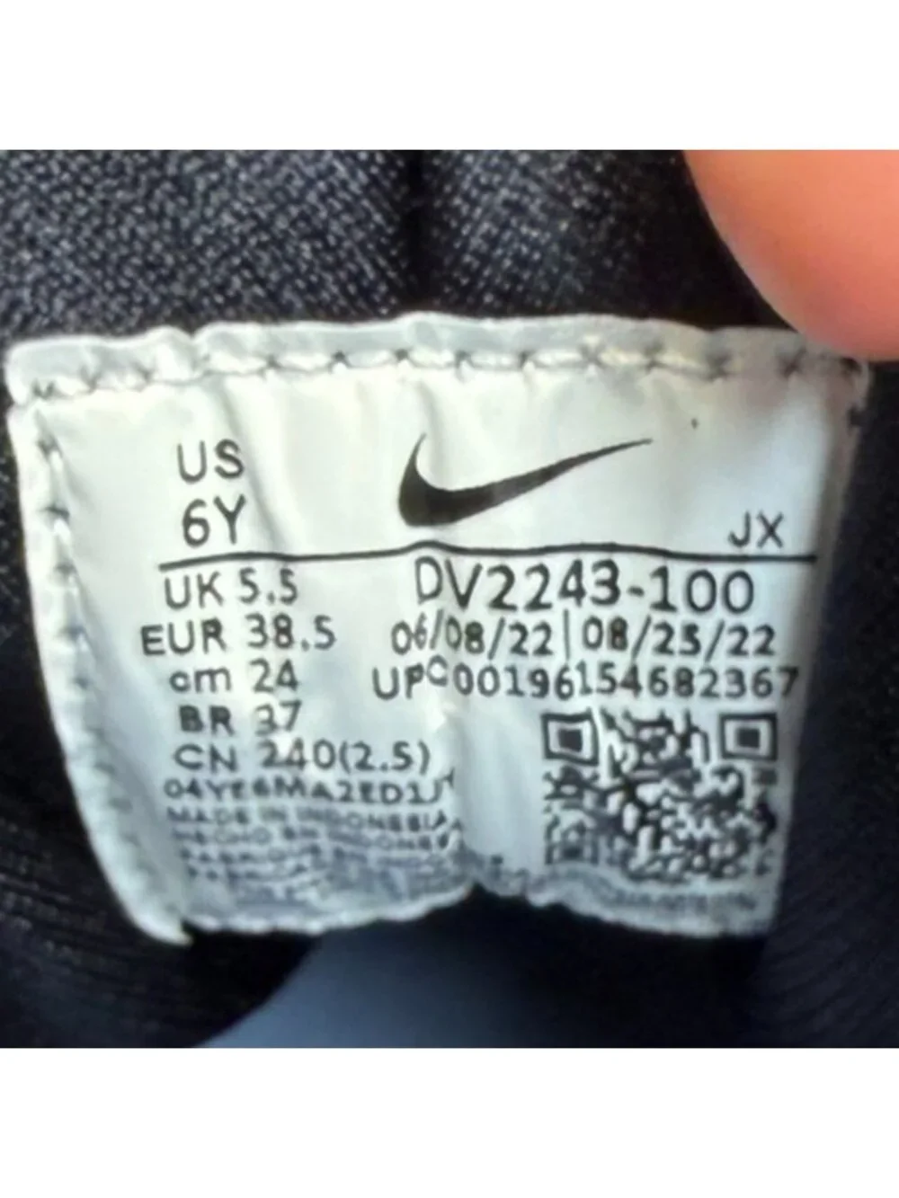 Nike Air Huarache Run Boys Size 6Y White Black Athletic Running Shoes Sneakers